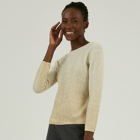 Winter Custom 100% Wolle Heißprägung Bedruckter Zopfmuster-Pullover