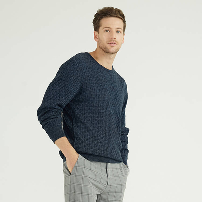 Rundhals-Strickpullover aus Kaschmir mit langen Ärmeln