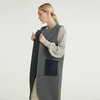 Kundenspezifische Herbst-Winter-reine Kaschmir-Grau-gestrickte lange Oversize-Wollstrickjacken