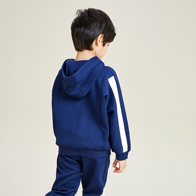 Blaues und weißes Patchwork-Eichhörnchen-Muster fügen Jungen Hoodie hinzu