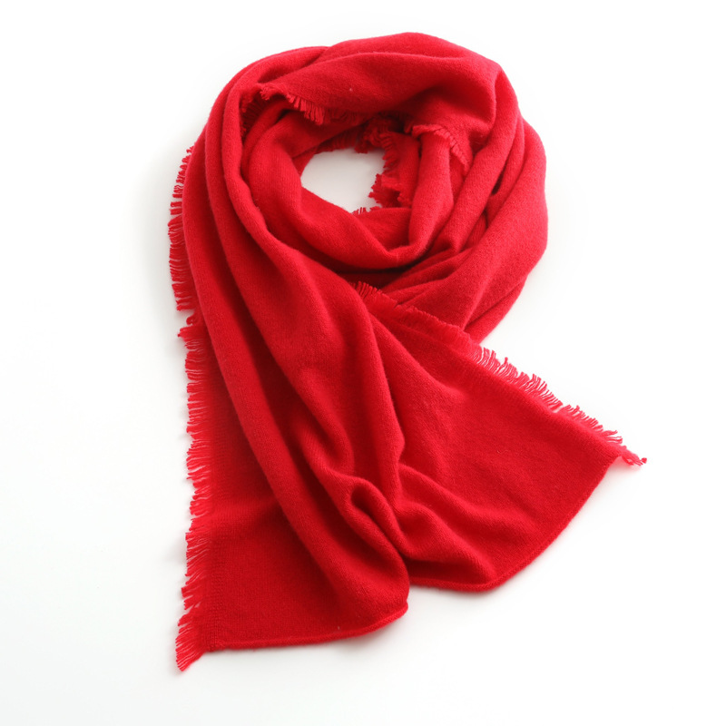 Klassischer, modischer, einfarbiger Schal mit einfachem Quastenkanten-Design