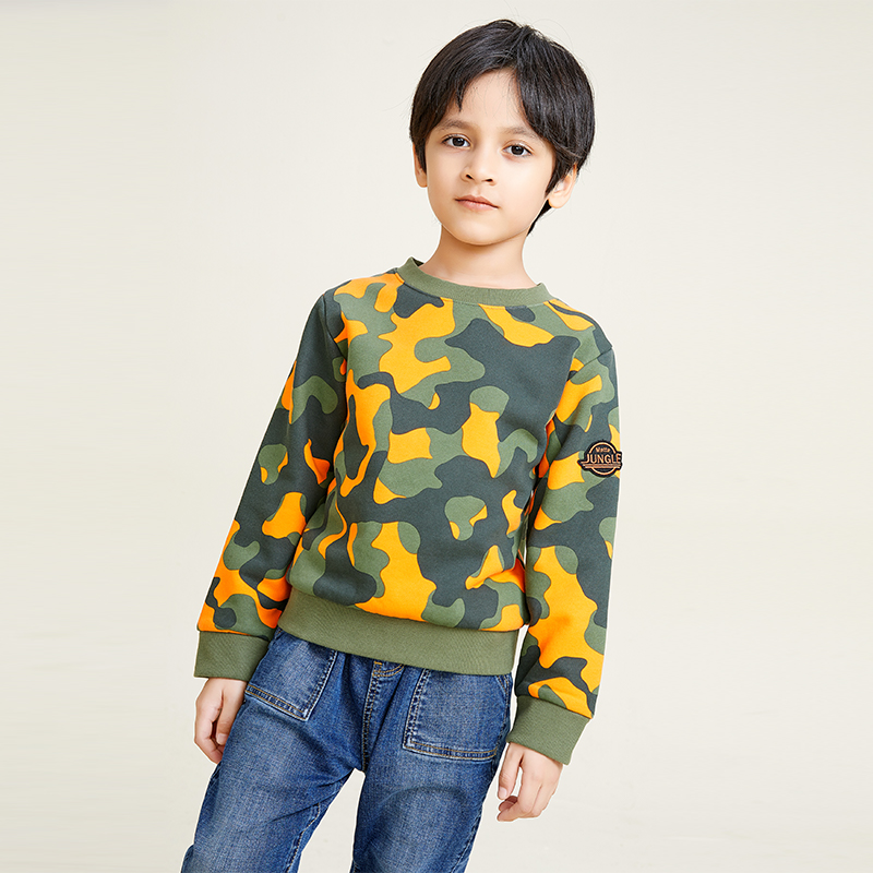 Strickpullover mit Rundhalsausschnitt für Jungen, einfacher, mehrfarbiger, individueller Pullover