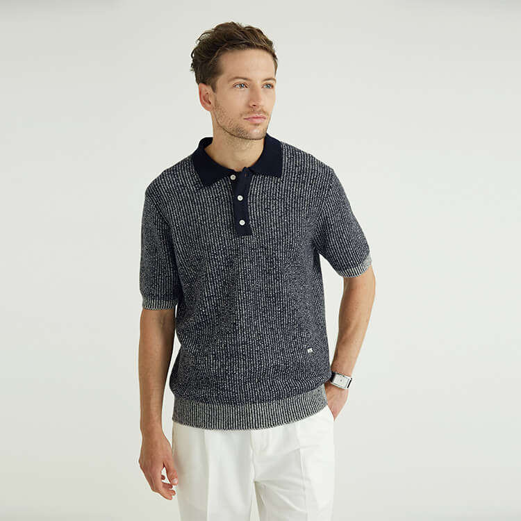 Klassisches Design Lässiges Business-Baumwoll-Poloshirt für Herren