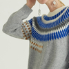 Langärmliger Kaschmir-Designer-Export-Damenpullover mit Rundhalsausschnitt im isländischen Stil
