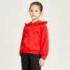 Leidenschaftlicher roter Spitzen-Hoodie mit dekorativem Taschendesign für Mädchen